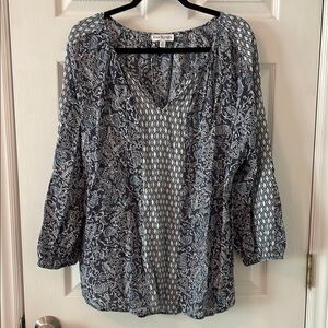 Blue Patterned Women's Top